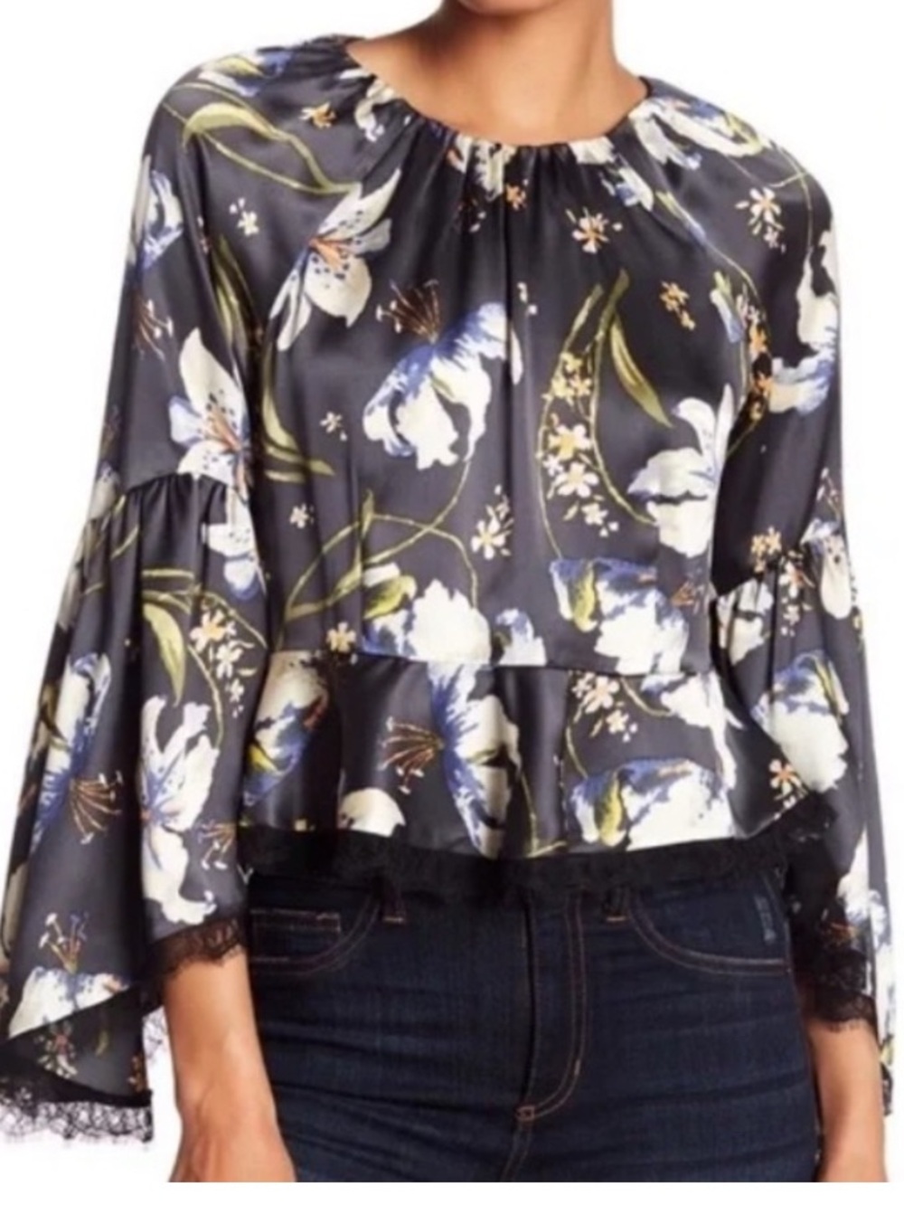 Cinq a Sept Avalon floral Silk blouse size medium